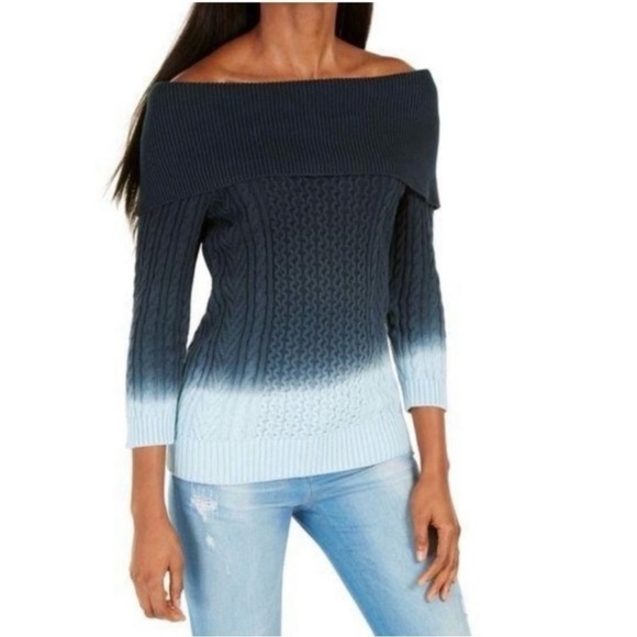 Tommy Hilfiger blue ombré cable-knit sweater small - Picture 3 of 7